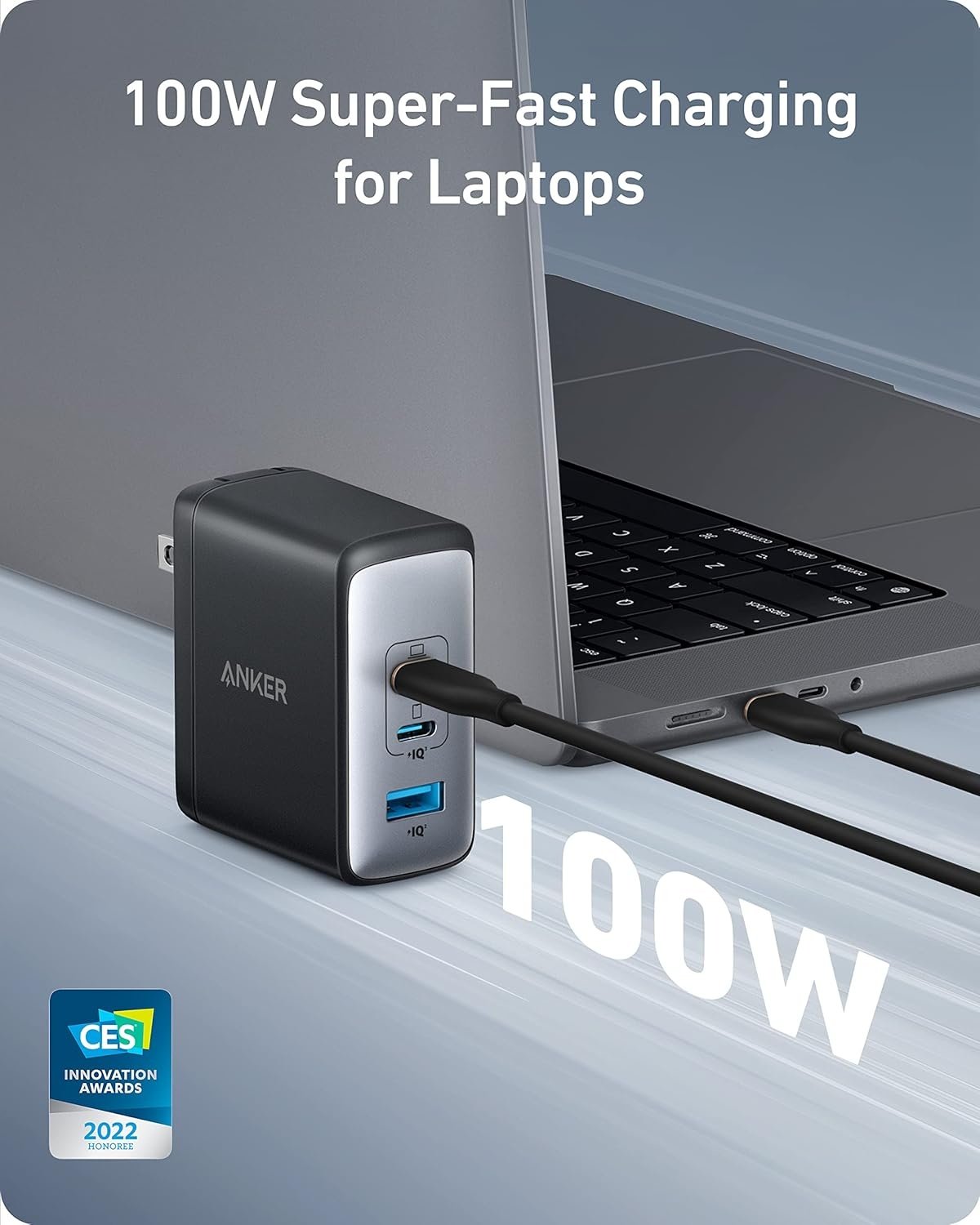 Anker USB-C100W NANO II Hurtigoplader, 3-Port USB-C Strømadapter Anker 736
