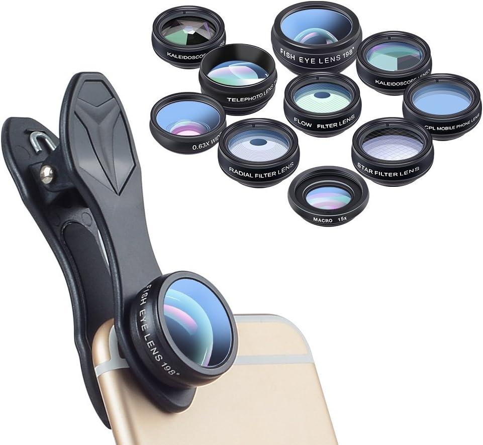 APEXEL 10-i-1 Premium Linsekit Kompatibel med Smartphones - Udskiftelige Linser