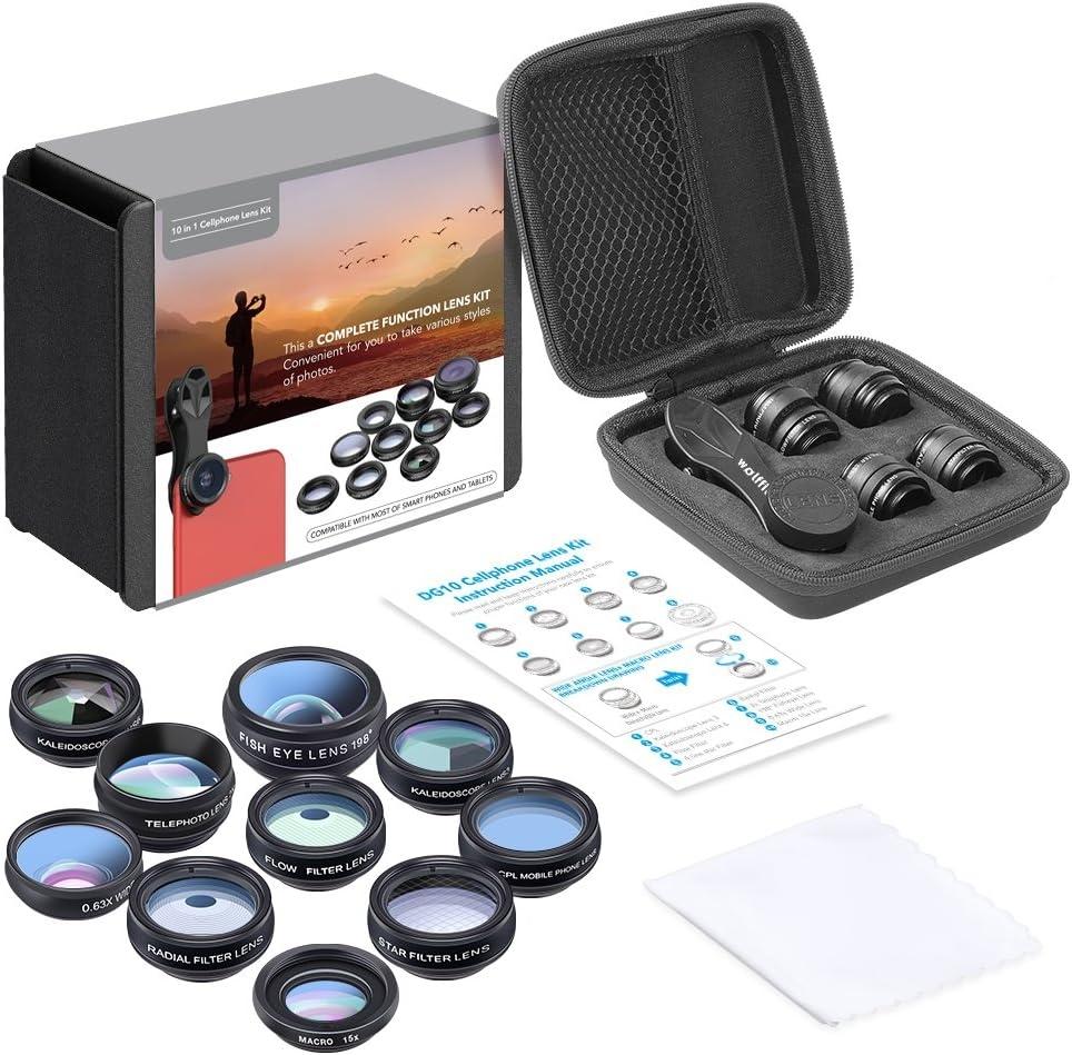 APEXEL 10-i-1 Premium Linsekit Kompatibel med Smartphones - Udskiftelige Linser