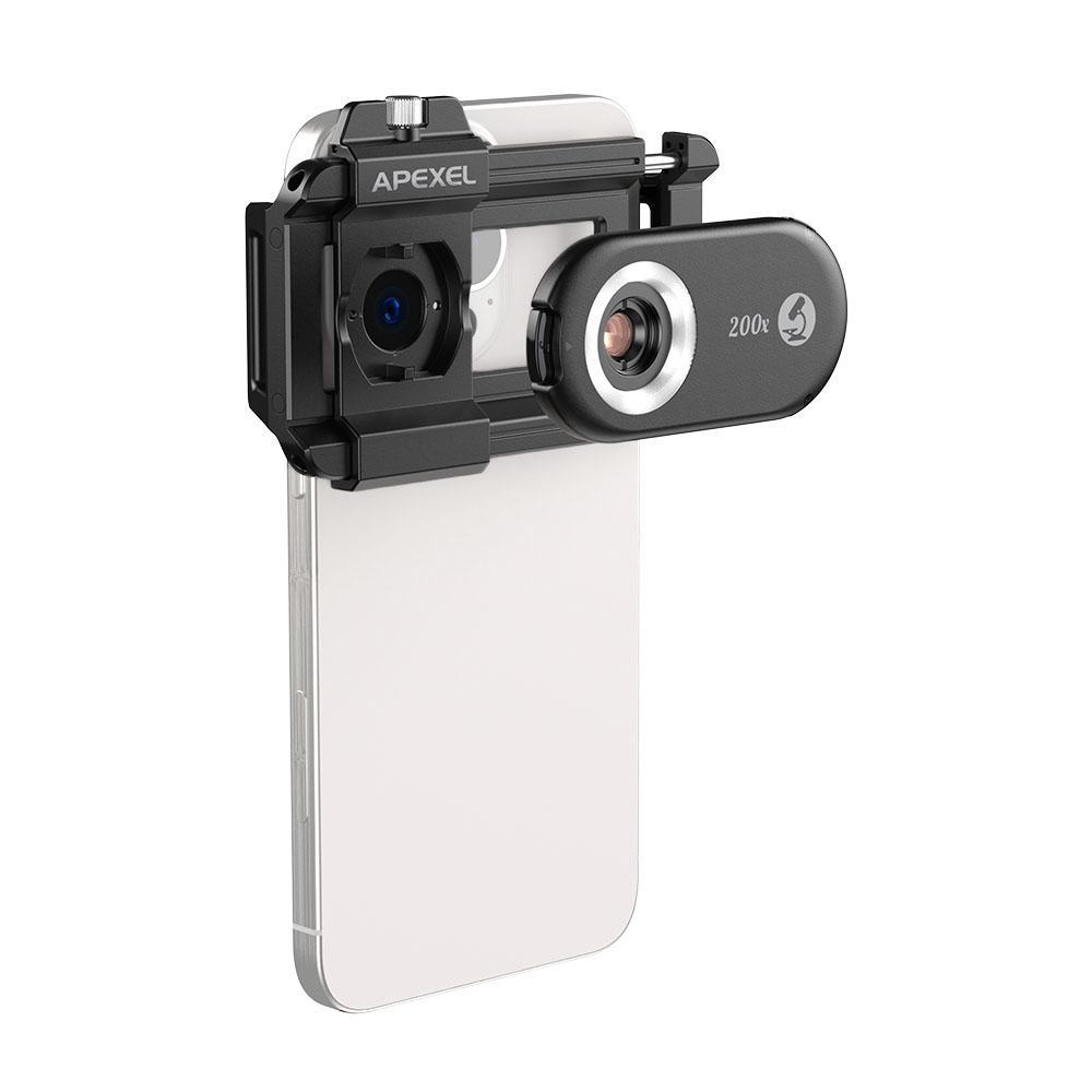 APEXEL Telefon Mikro Linse Nano Zoom til Android/iPhone med LED UV Lys/CPL/Universal Klemme APL-MS200