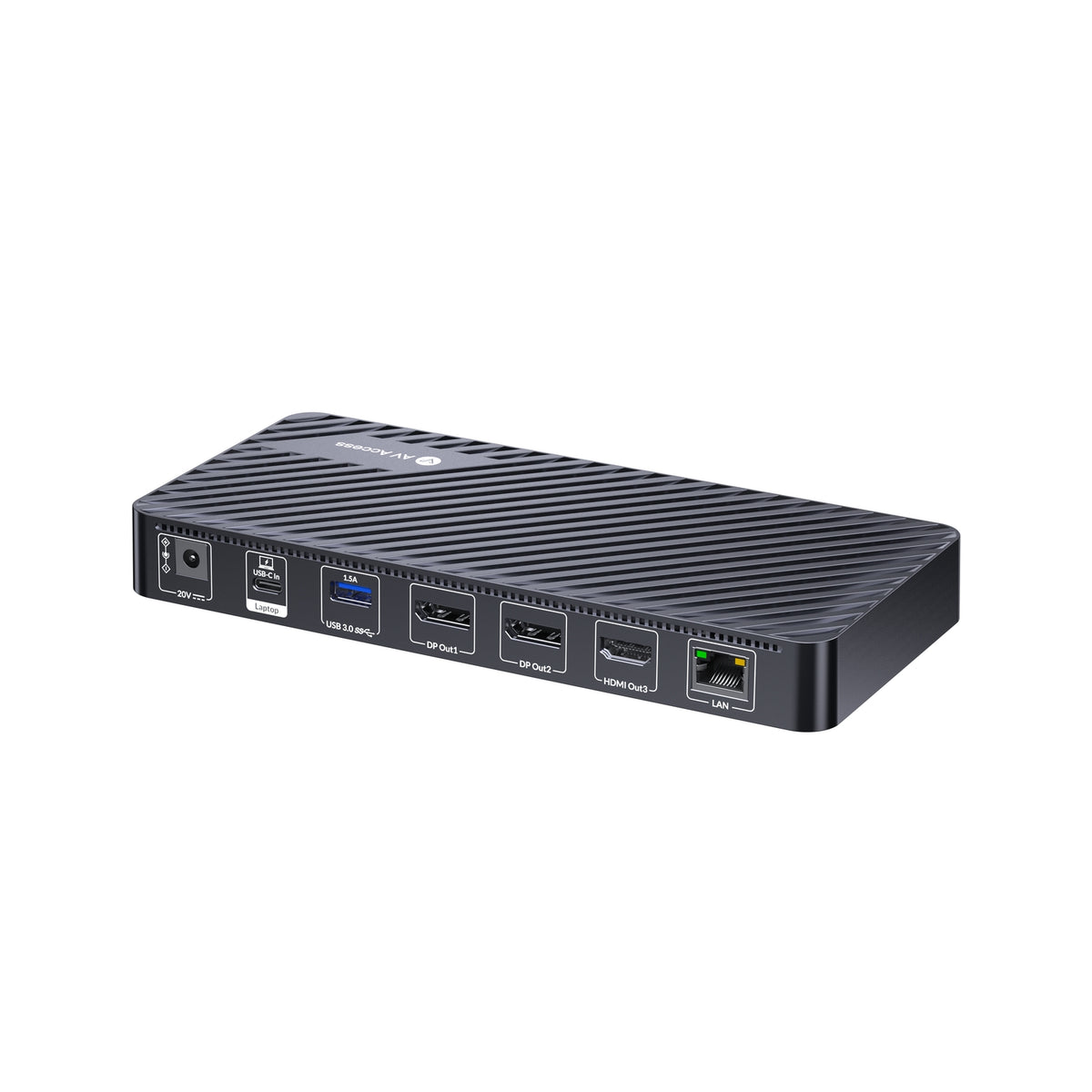 AV Access KD-S03 1 til 12 USB-C Dockingstation med tredobbelt skærm 2xDP 1xHDMI 4K60Hz 2K 144Hz PD100W