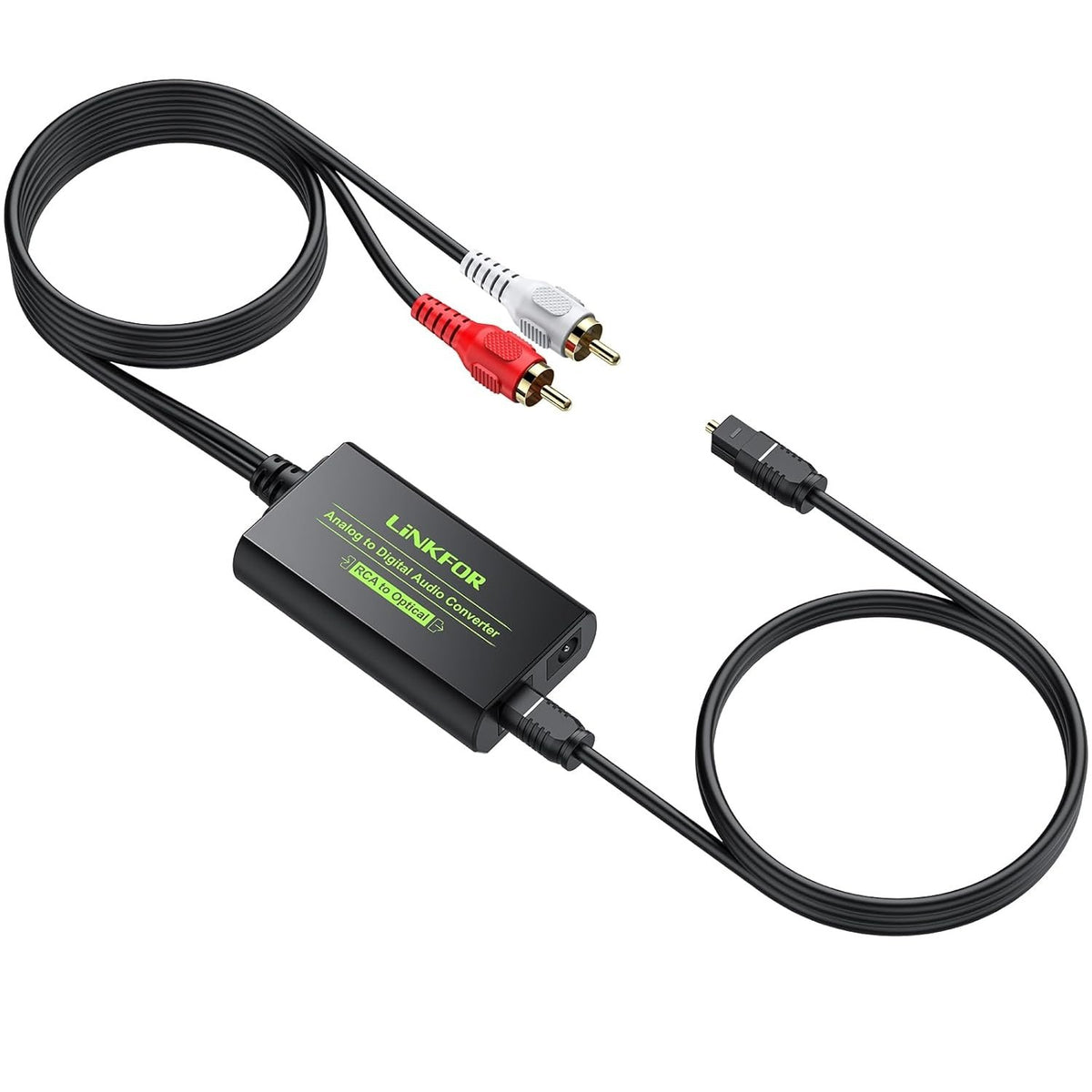 NÖRDIC Analog til digital lydkonverter RCA til digital Toslink SPDIF optisk med optisk kabel