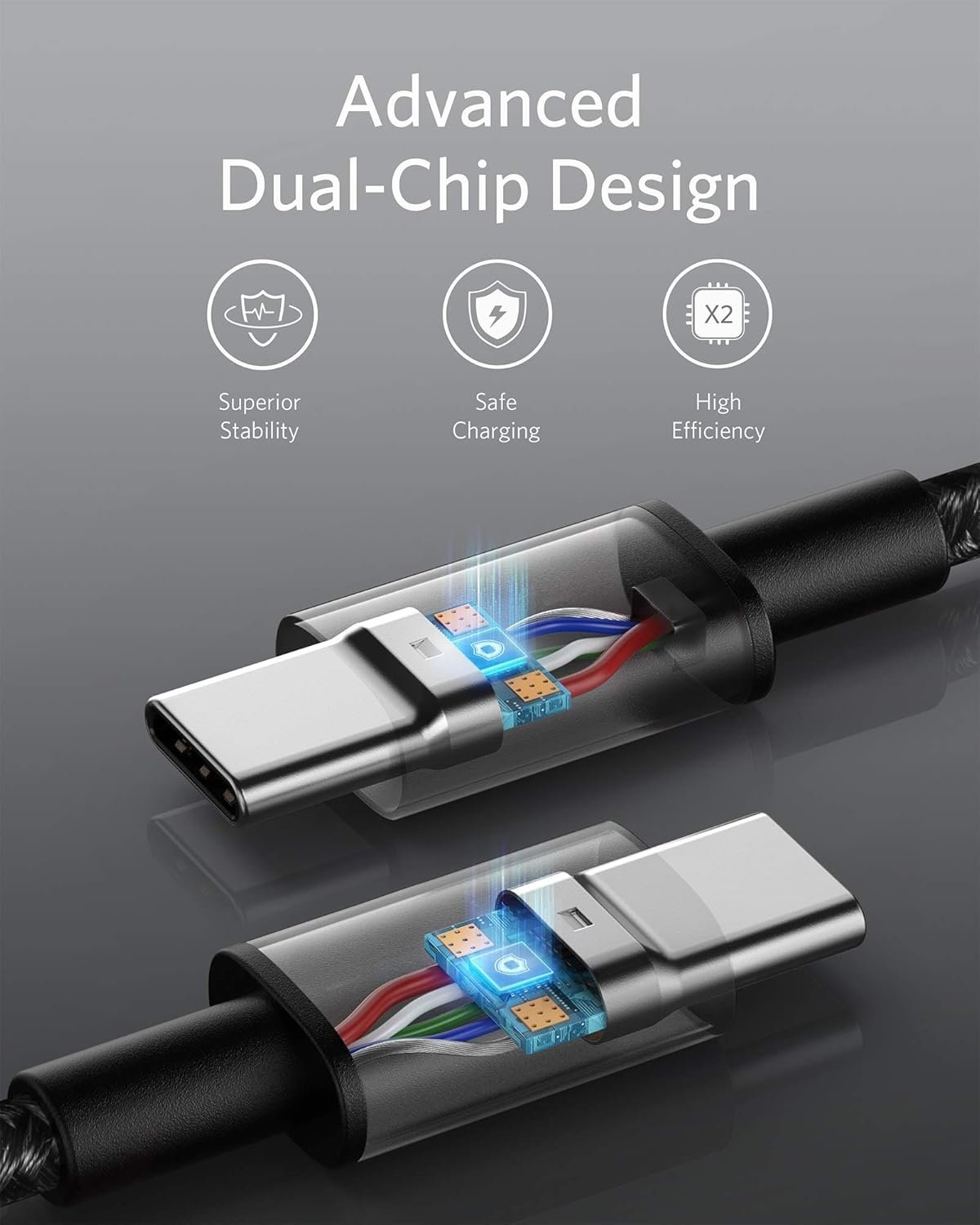 Anker USB-C Oplader 67W, Strømforsyning med PIQ 3.0, 3-port Hurtigoplader Anker 336