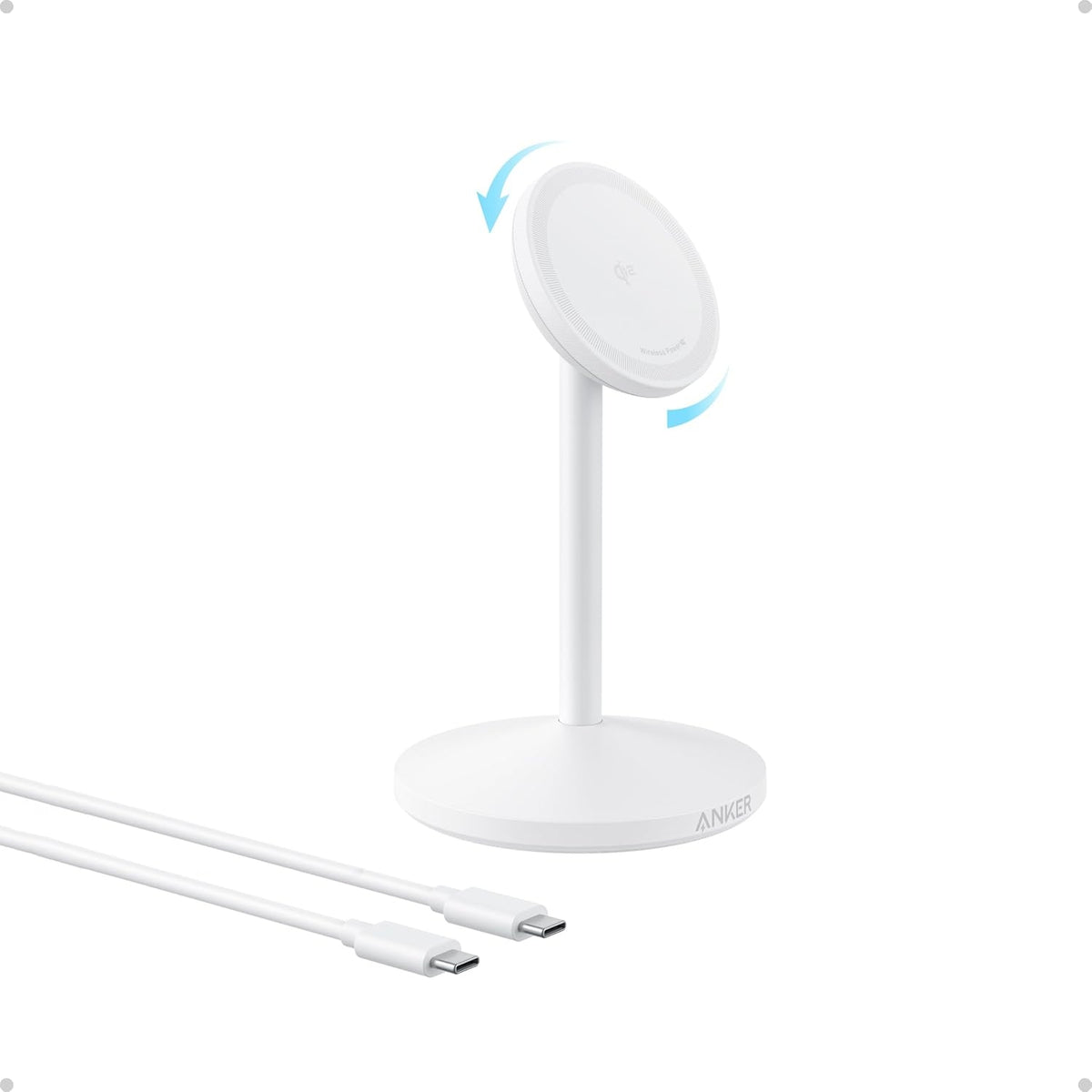 Anker MagGo 15W trådløs oplader med USB-C-kabel, Qi2 trådløs oplader, til iPhone 16/15/14/13-serien og AirPods