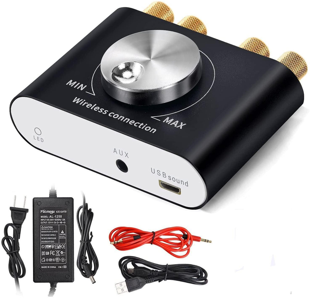 Bluetooth 5.0 stereo digital audio-forstærker 2x30W AUX / USB / BT