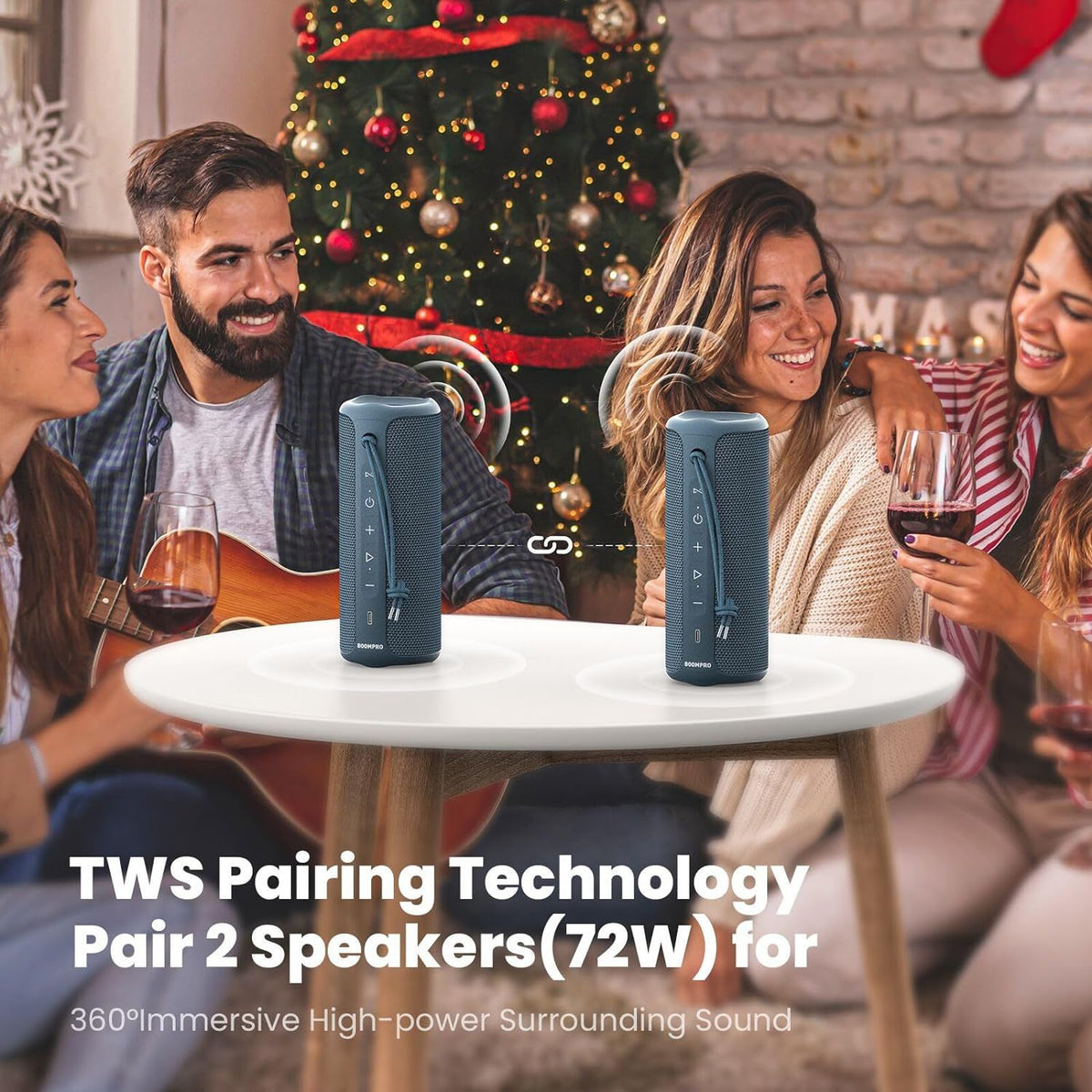 Bluetooth-højttaler 36W bærbar højttaler med stereolydbase, Bluetooth 5.3 trådløs IP7x vandtæt højttaler Blå