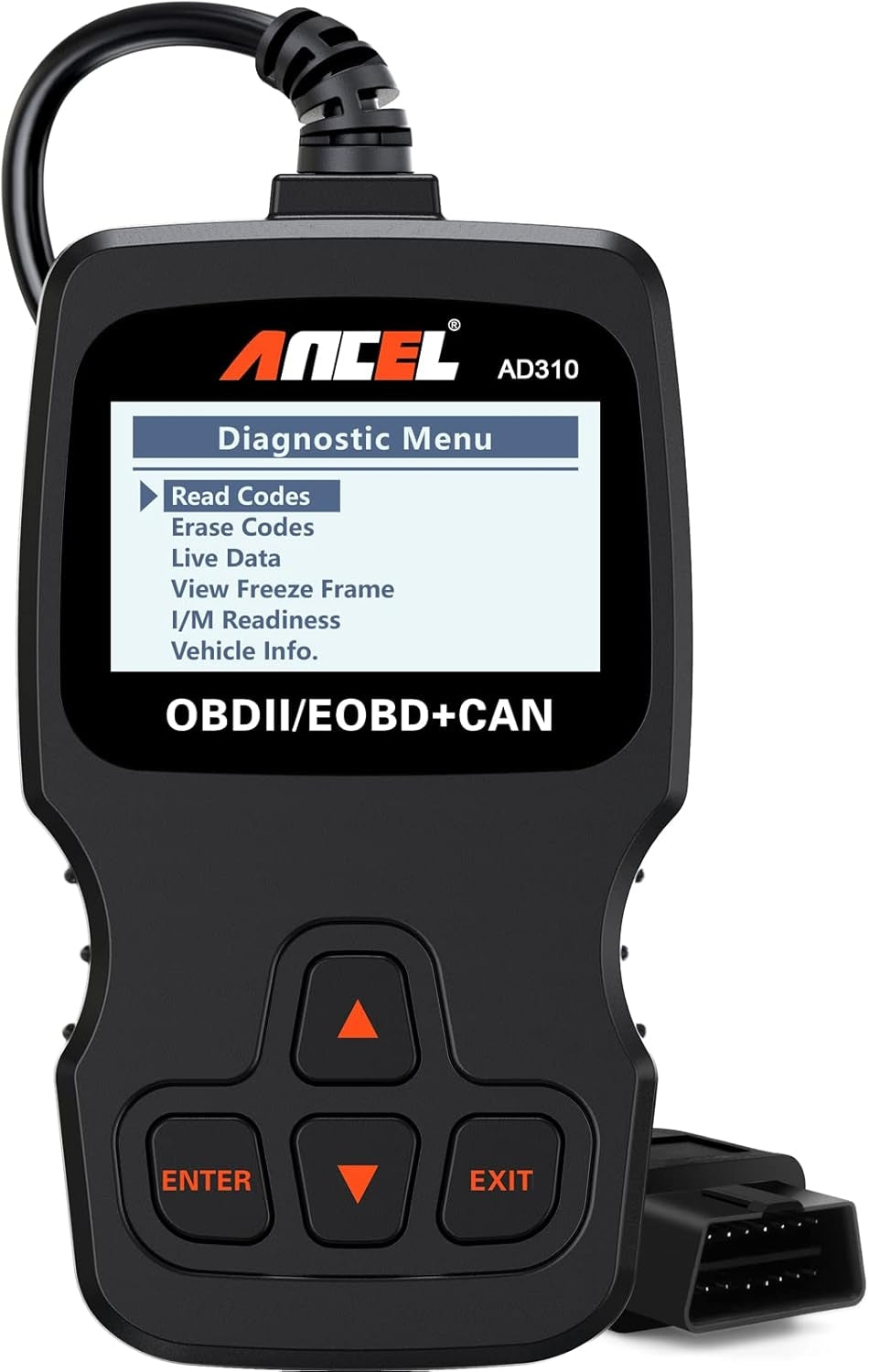 Universel OBD2-fejlkodelæser til bilmotorer, CAN-diagnoseværktøj til læsning og sletning af fejlkoder til OBD2-køretøjer fra 1996 og nyere