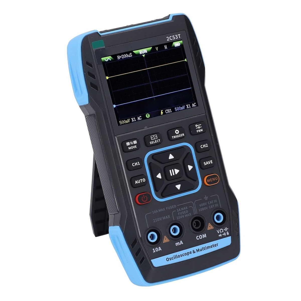 FNIRSI 2C53TH 3 i 1 oscilloskop, multimeter og signalgenerator 2,8" LCD-skærm for perfekt billedkvalitet