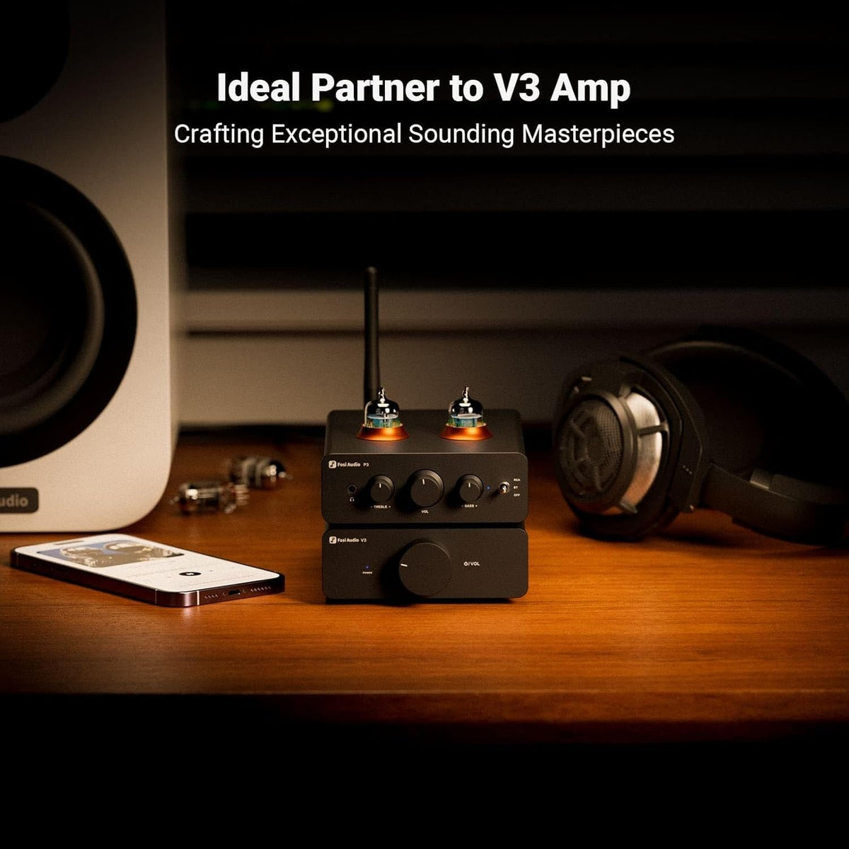 Fosi Audio P3 Tube Preamp Hovedtelefonforstærker Bluetooth aptX LL HD Bas