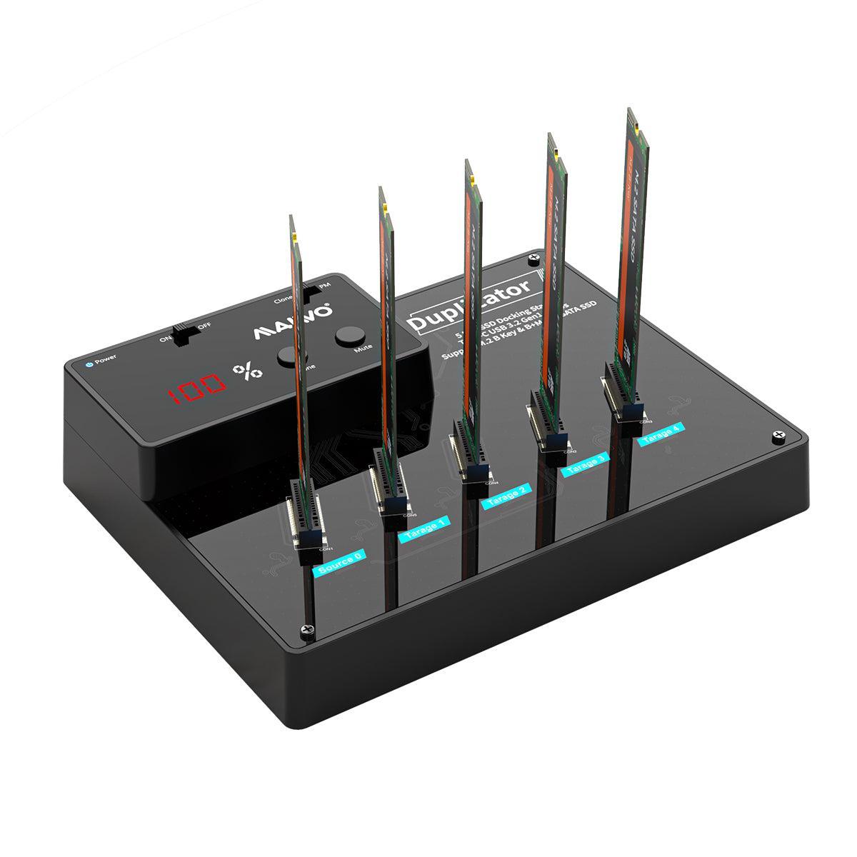 Maiwo K3015M5 SATA M.2 SSD Klon docking 1 til 4 B&M Key 5Gbps
