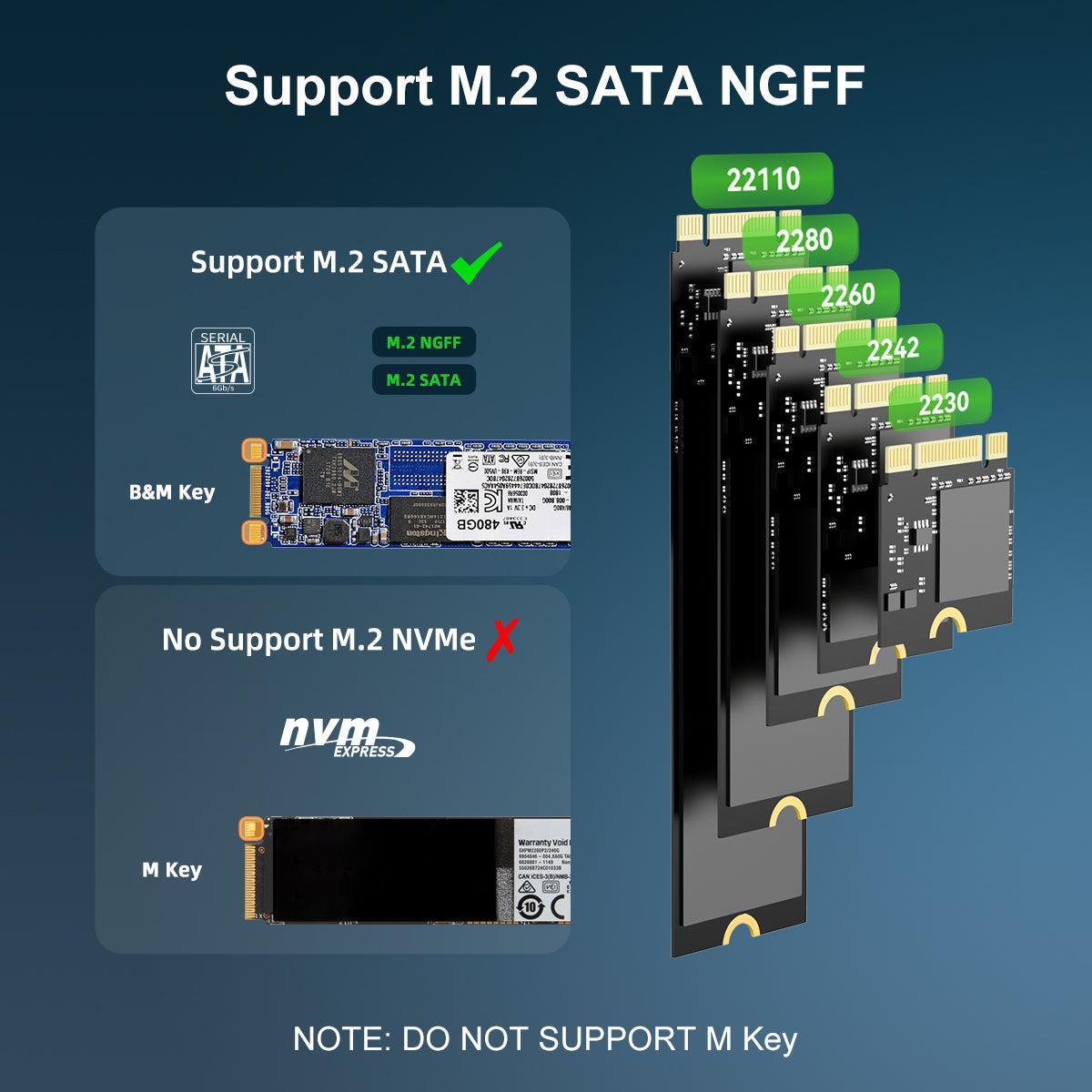 Maiwo K3015M5 SATA M.2 SSD Klon docking 1 til 4 B&M Key 5Gbps