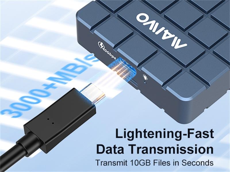 Maiwo K1717 USB4.0 NVME Eksternt kabinet 8tb m og B&M Key 2280