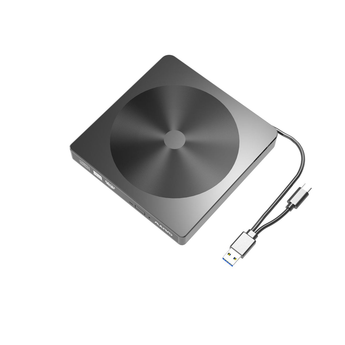 Maiwo K523 Slim ekstern USB DVD/CD-afspiller både USB-C og USB-A Eksternt optisk drev