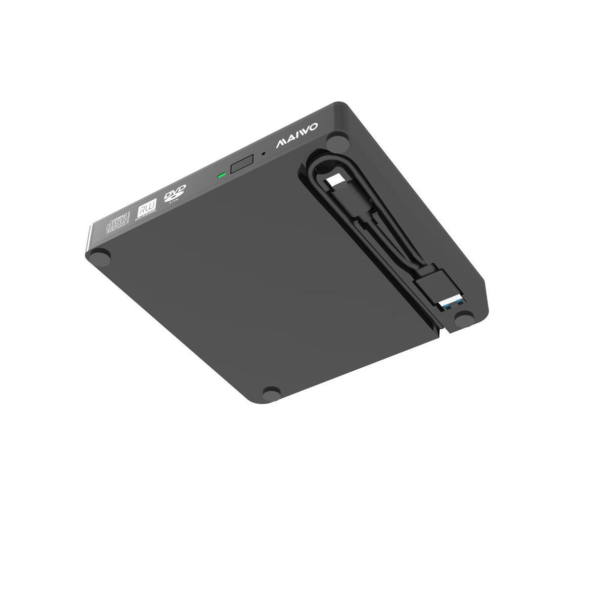 Maiwo K523 Slim ekstern USB DVD/CD-afspiller både USB-C og USB-A Eksternt optisk drev