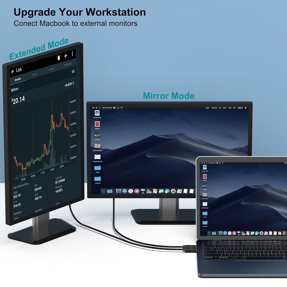 NÖRDIC 0,5 m USBC til DisplayPort kabel UHD 4K 60Hz DP 1.2 21,6Gbps HDCP Alt måde over USB C Aluminium kontakter Space Gray