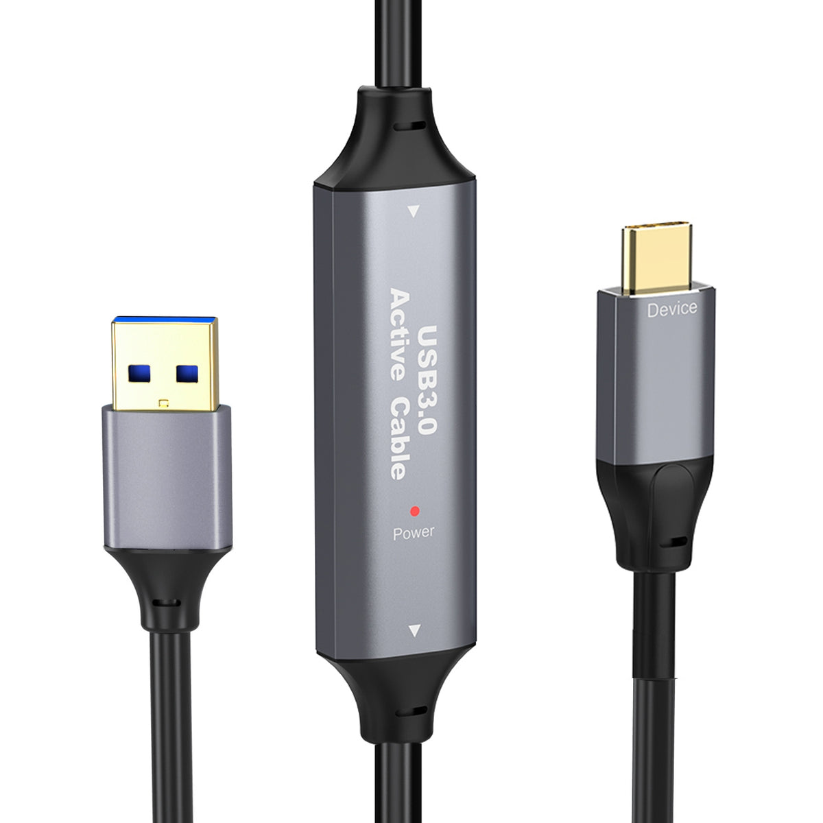 NÖRDIC 10m Aktiv USB 3.0 A til C Kabel, 5Gbps Super Speed USB-kabel Kompatibel med VR, Kamera, Dockingstation og mere