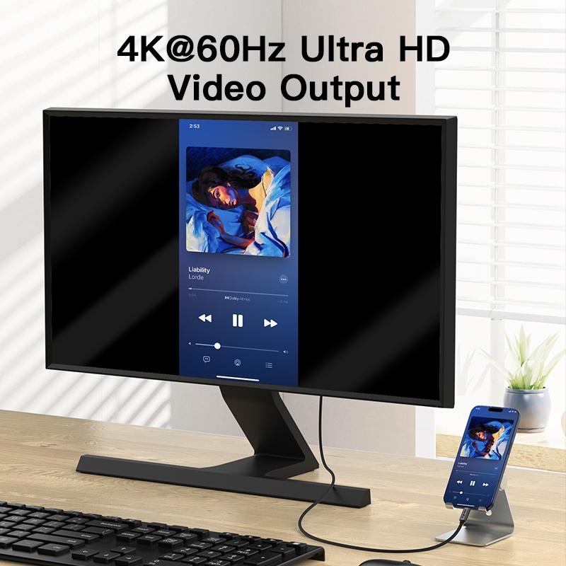 NÖRDIC 1m USB3.2 Gen2 USB-C til C Nylonflettet kabel Hurtigopladning med strømforsyning PD100W 10Gbps 5A med Emarker