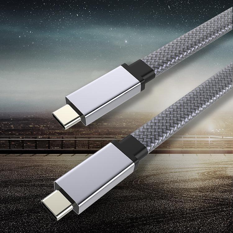 NÖRDIC 1m fladt og tyndt kabel USB3.2 Gen2 USB-C til C hurtigopladning med strømforsyning PD100W 5A 10Gbps 4K 60Hz med Emarker