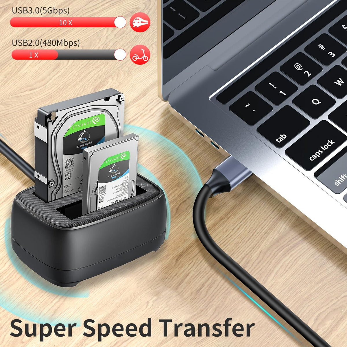 NÖRDIC 20m Aktiv USB 3.0 A til C Kabel, 5Gbps Super Speed USB-kabel Kompatibel med VR, Kamera, Dockingstation og mere