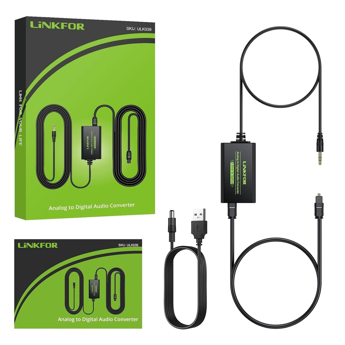 NÖRDIC 48kHz ADC analog til digital konverter 3,5 mm til SPDIF Toslink