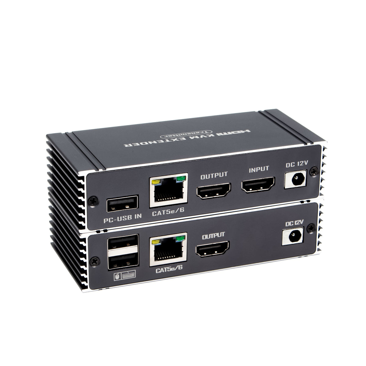 NÖRDIC 4K 60Hz 65 m HDMI KVM-forlænger med USB over Cat5e/Cat6 POC med loop-understøttelse til USB-tastatur og mus til PC-computer