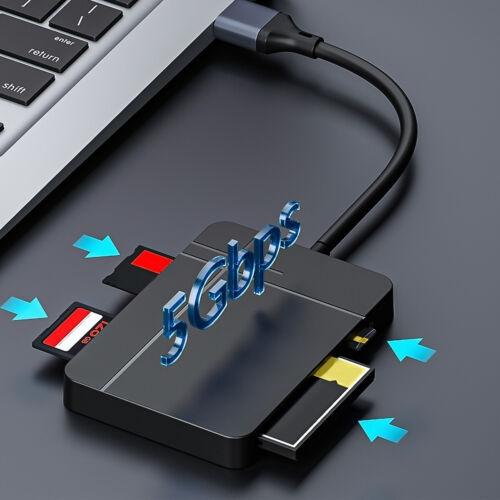 NÖRDIC USB-A 3.1, USB-C kortlæser 4 slot CF, SD 4.0, MicroSD 4.0, MS UHS-II