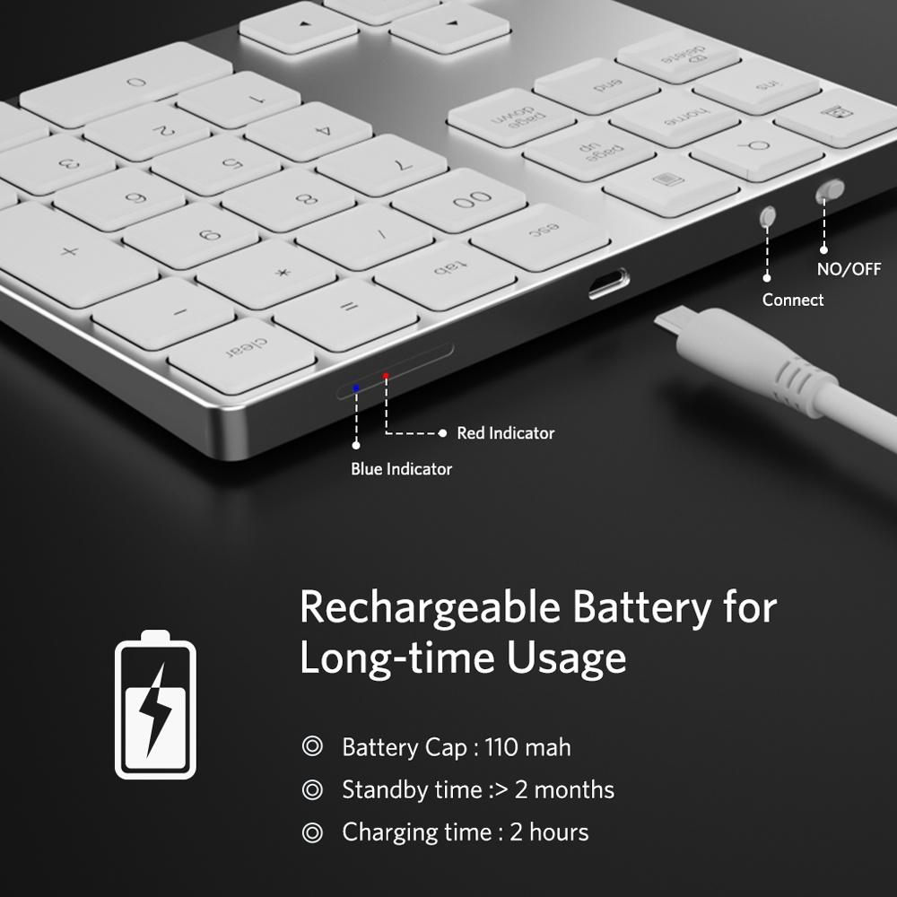 NÖRDIC Bluetooth numerisk tastatur 34 taster Windows iOS Android