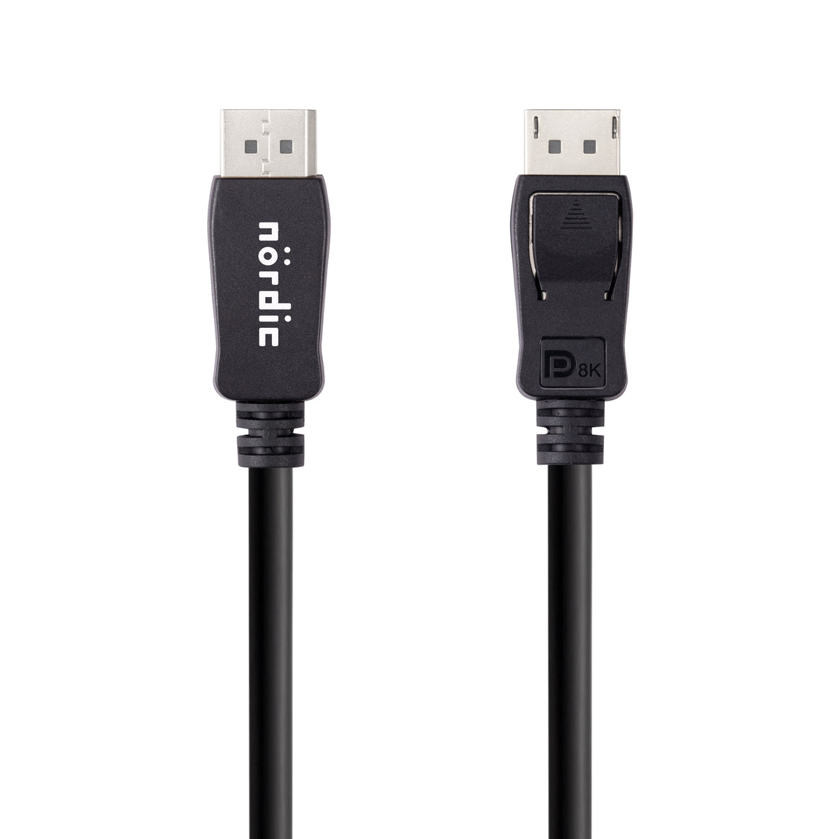 NÖRDIC CERTIFIED CABLES 1,5m nylonflettet Displayportkabel 1.4 UHD 8K60Hz 4K144Hz HBR3 32,4Gbps 10-bit HDR PVC