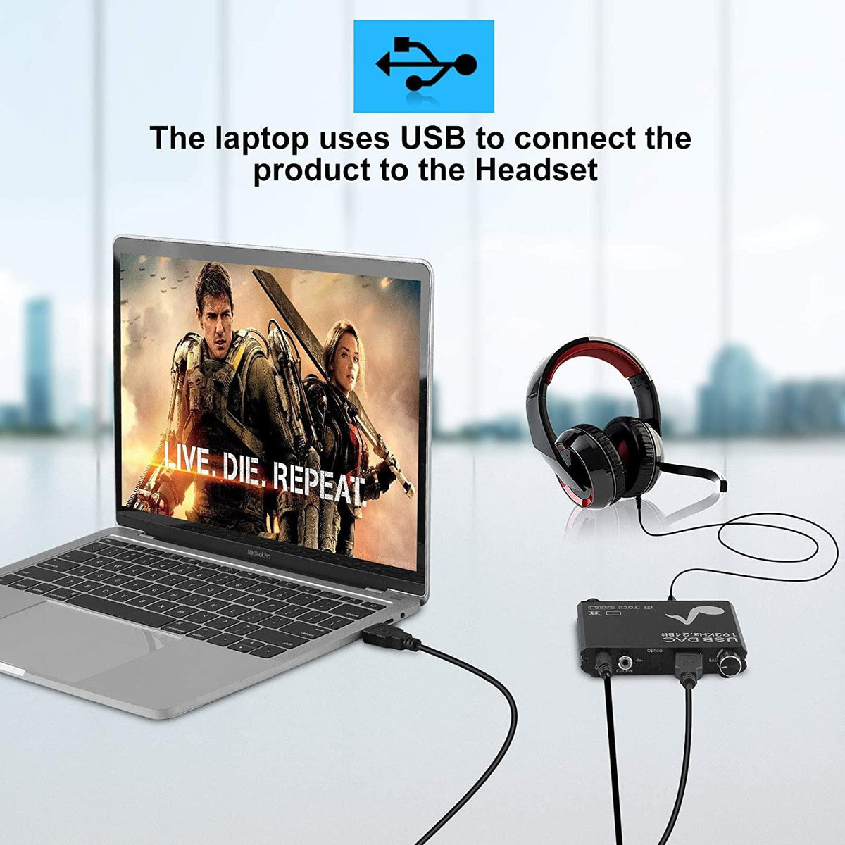 NÖRDIC DAC digital til analog konverter med USB med BASS og volumenkontrol Digital SPDIF Koaksial og USB til Analog L / R og 3,5 mm stereo