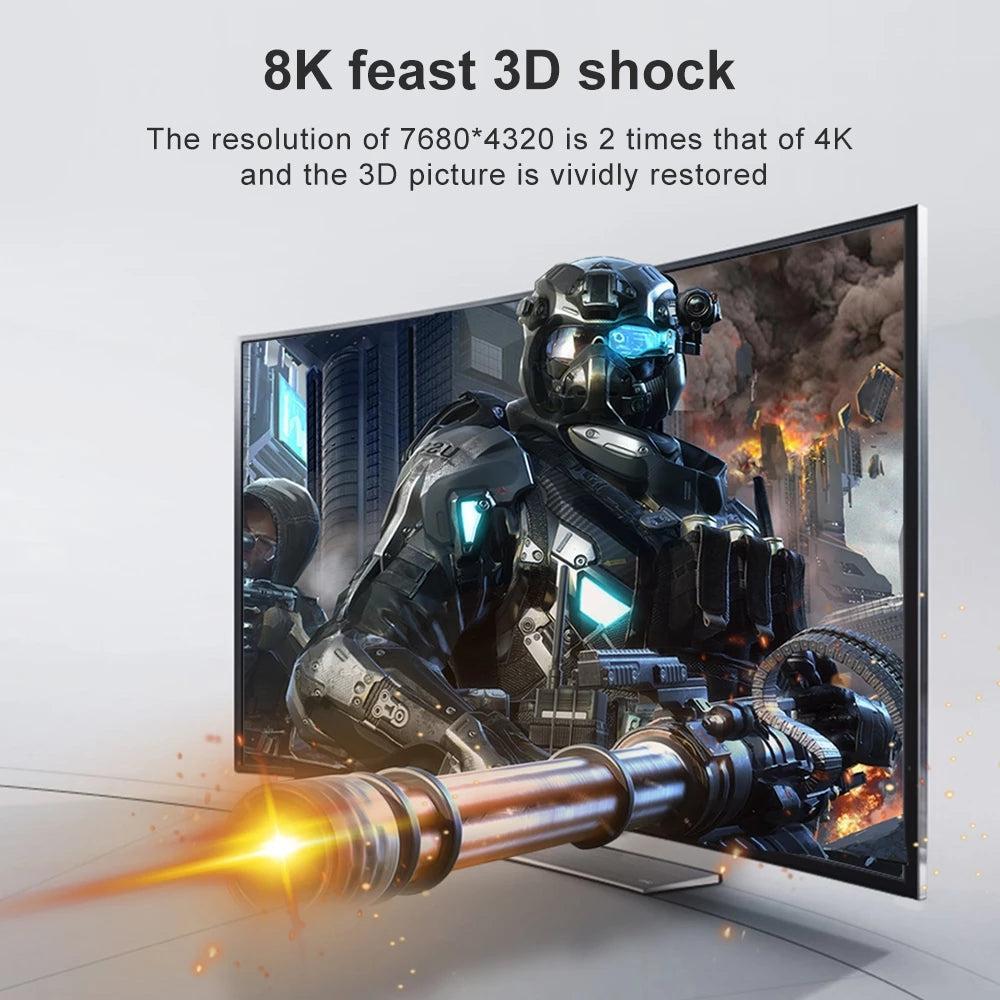 NÖRDIC Displayport 3 til 1 switch eller 1 til 3 splitter DP1.4 8K30Hz 4k120Hz 32.4Gbps