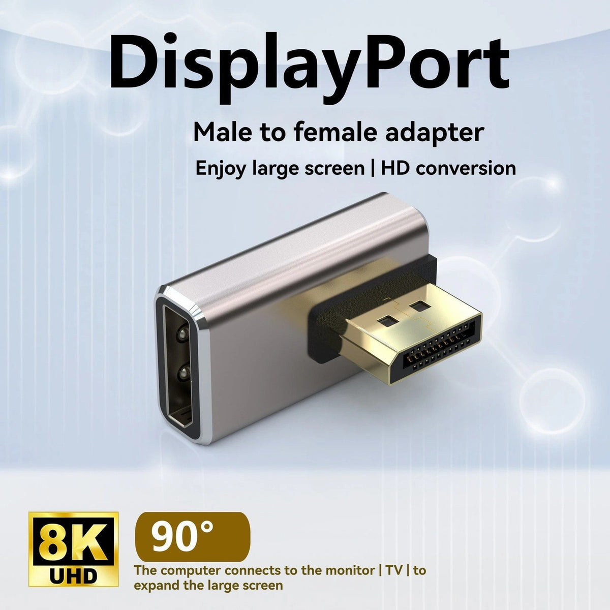 NÖRDIC Displayport adapter han til hun 8K60Hz 4K144/120/60Hz