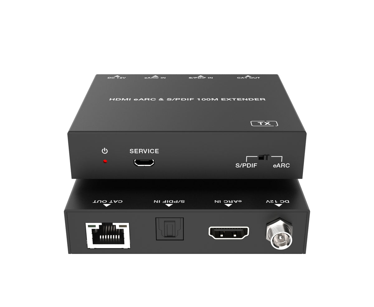 NÖRDIC HDMI eARC SPDIF lydforlænger over CAT6-kabel 100m