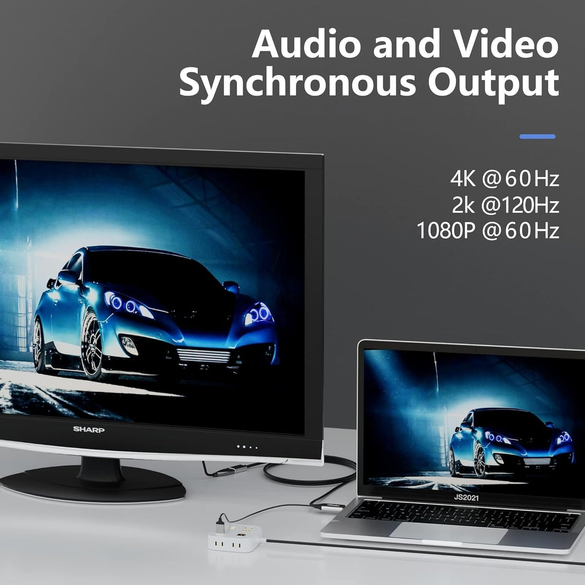 NÖRDIC HDMI til Displayport-kabel 1m 4K60Hz 18Gbps