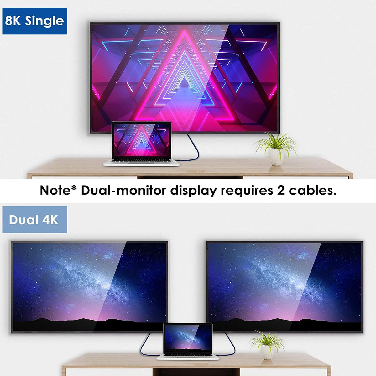 NÖRDIC Intel Certified 1m Thunderbolt 4 USB C kabel 40Gbps 240W opladning 8K video kompatibel med USB 4 og Thunderbolt 3