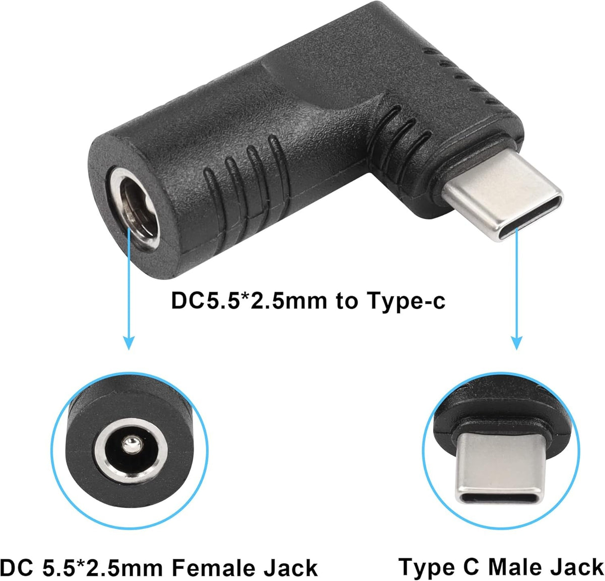 NÖRDIC Laptop adapter USB-C til DC 5.5x2.5mm 65W