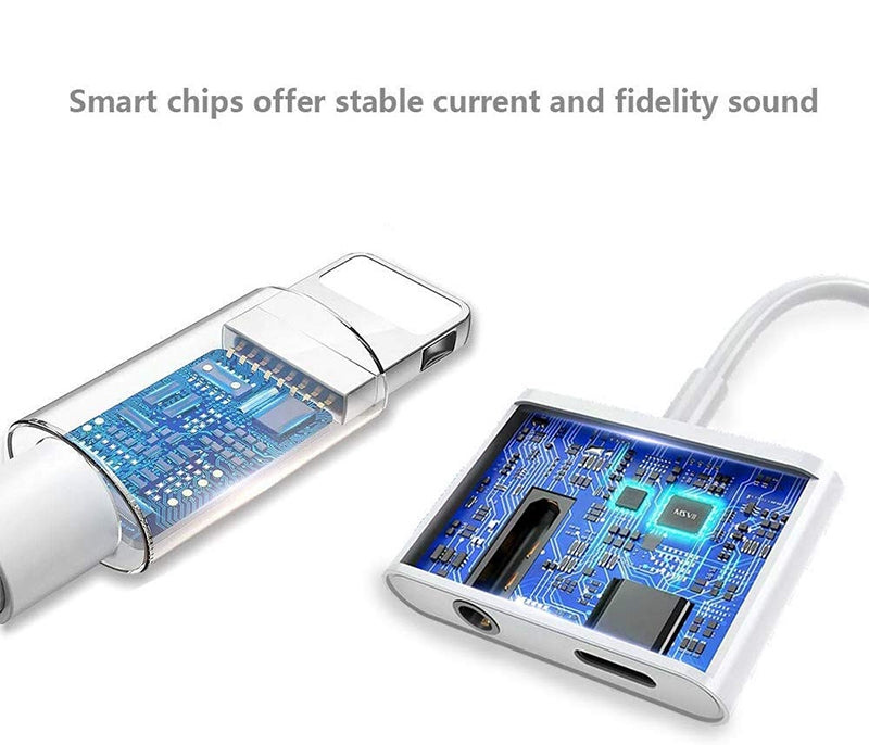 NÖRDIC Lightning Audio adapter med opladning Non MFI