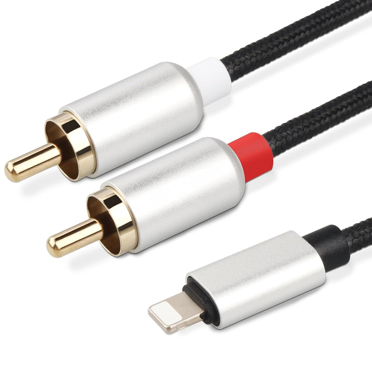 NÖRDIC Lightning (ikke MFI) til RCA lydkabel 2m