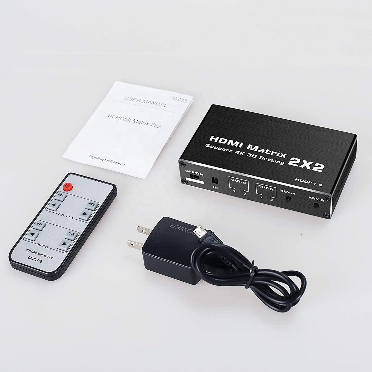 NÖRDIC Matrix HDMI skifte 2 til 2 HDMI 2.0 4K 60Hz HDCP1.4 3D YUV 4: 2: 0