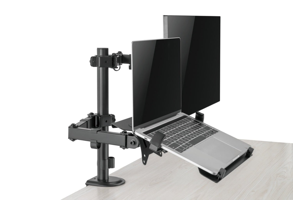 NÖRDIC Skærmarm og bærbar computerholder til skærm 17-32" 9 kg bærbar 10-15,6" skærmbeslag