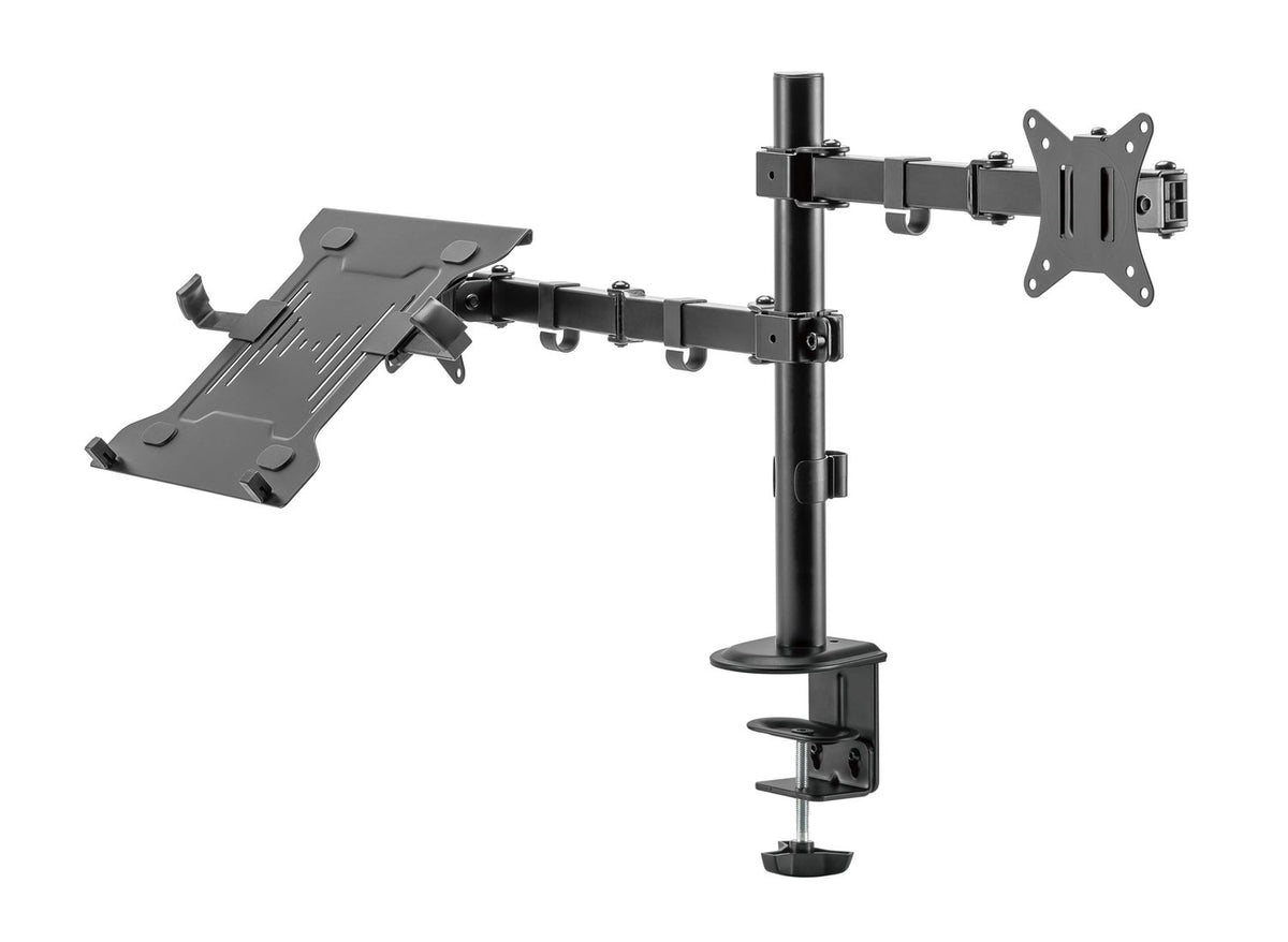 NÖRDIC Skærmarm og bærbar computerholder til skærm 17-32" 9 kg bærbar 10-15,6" skærmbeslag