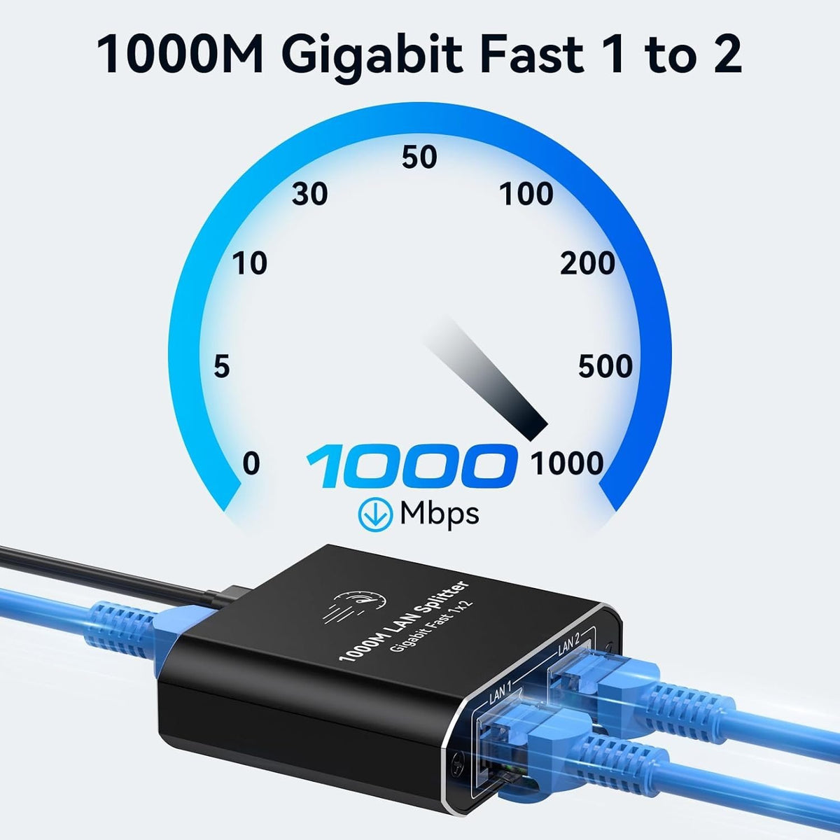 NÖRDIC RJ45-splitter 1 til 2 Ethernet Giga 1000Mbps Netværk