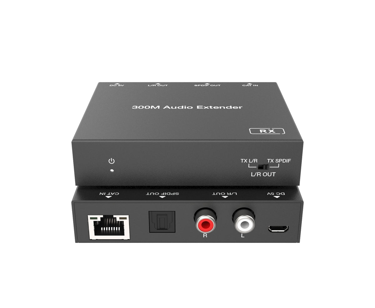 NÖRDIC SPDIF RCA L/R lydforlænger 300m CAT6