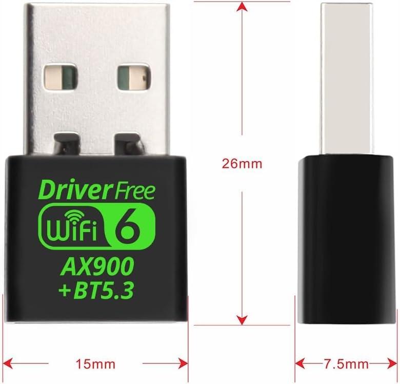NÖRDIC USB 2.0 WIFI6 Bluetooth 5.3-adapter Dual Band 2.4G & 5GHz 600Mbps