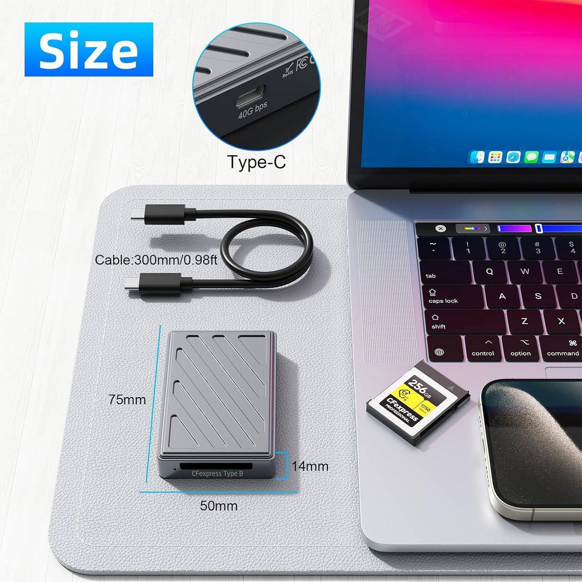 NÖRDIC USB-C, USB4.0 Kortlæser CFexpress Type B