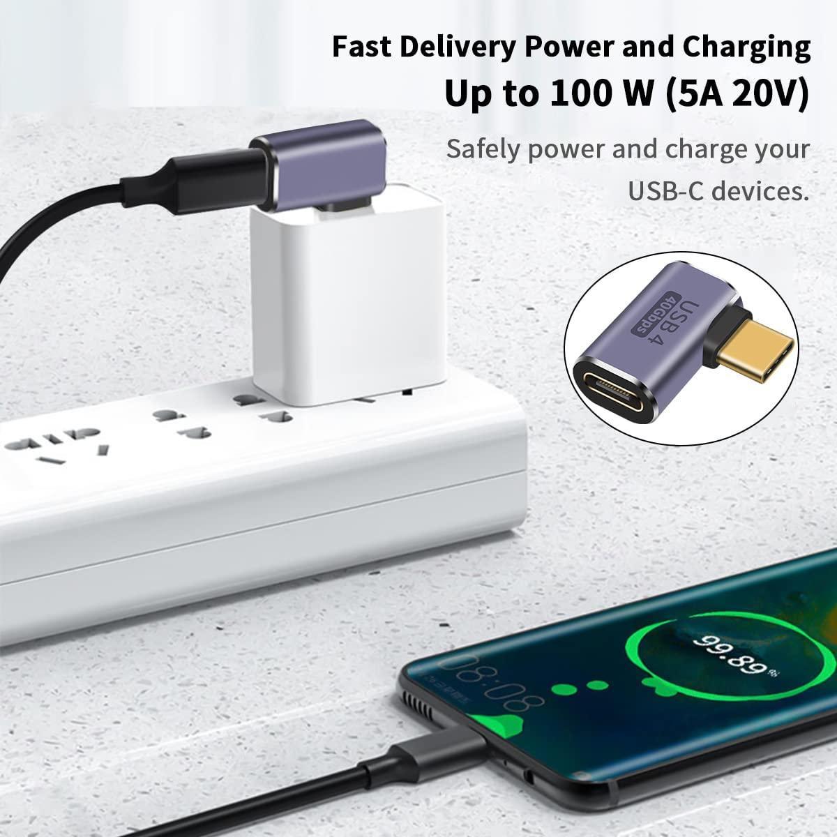 NÖRDIC USB4 vinklet adapter han til hun 40G 8K30Hz PD100W