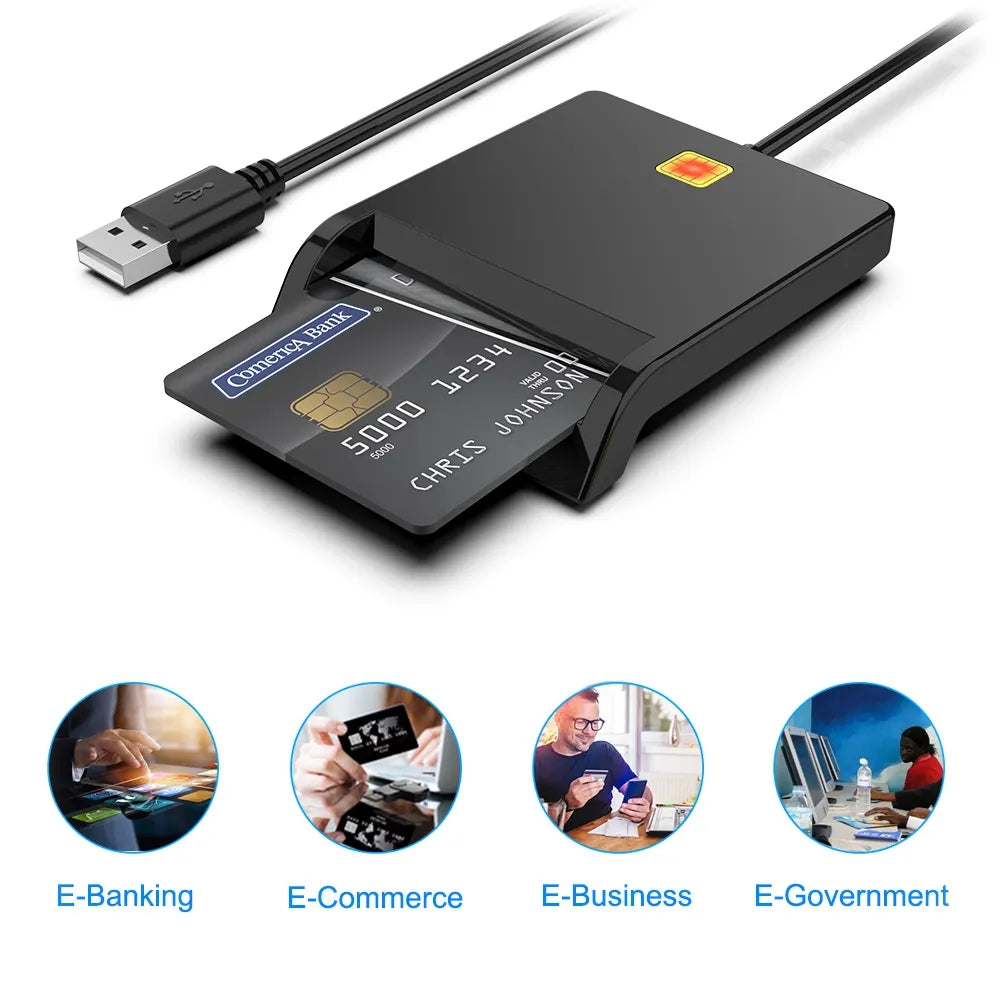 NÖRDIC USB-A Smart- og SIM-kortlæser ISO7816 ID-kort EMV Kreditkort