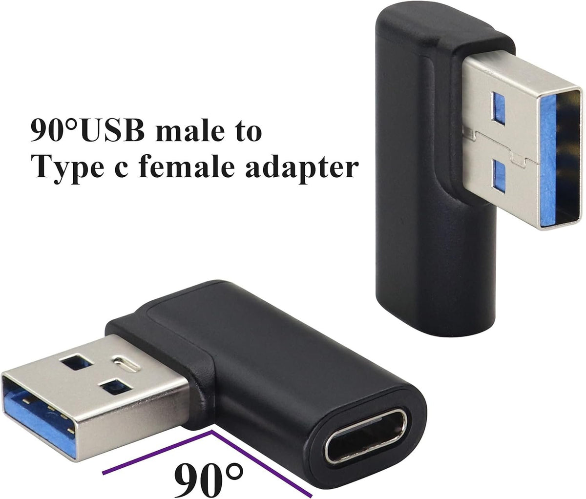 NÖRDIC USB-C hun til USB-A han vinklet adapter 90 grader