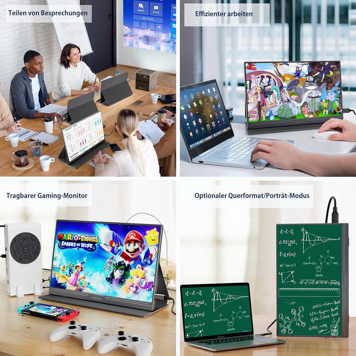 NÖRDIC USB-C & HDMI bærbar LCD-skærm 15,6" 1920x1080p 60Hz
