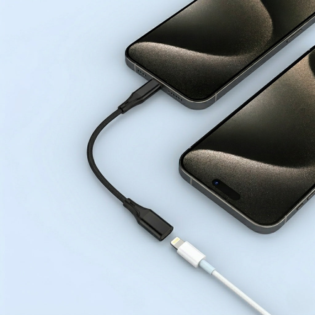 NÖRDIC USB-C han til Lightning hun-adapter 15 cm
