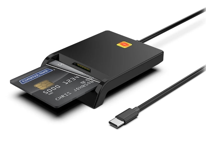 NÖRDIC USB-C Smartkort og SIM-kortlæser ISO7816 ID-kort EMV Kreditkort